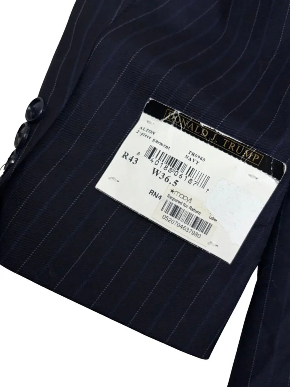DONALD TRUMP Blazer Sport Coat WOOL Stripe Luxury Business Formal Jacket Men 43R